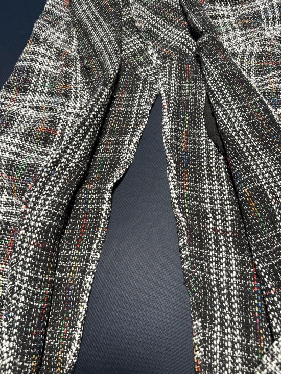 BCBGeneration Black Plaid Tweed Sleeveless Jumpsuit with Multicolor Flecks - Picture 4 of 13